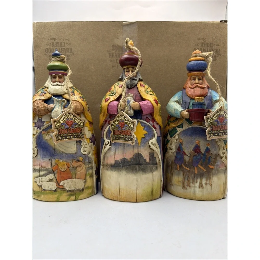 Jim Shore 3 Wisemen Nativity Set Let Every Heart Prepare Him Room NIB 2003